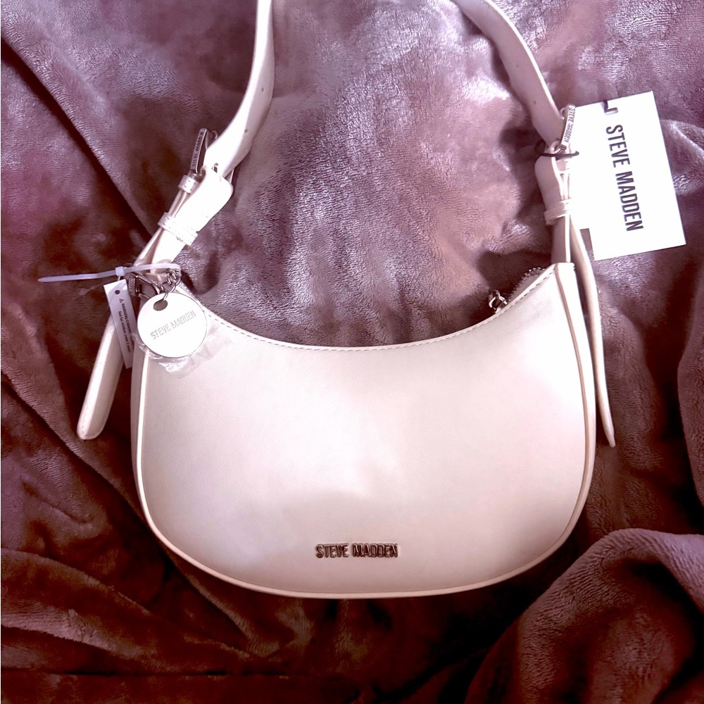 Steve Madden Cream Curved Shoulder Bag